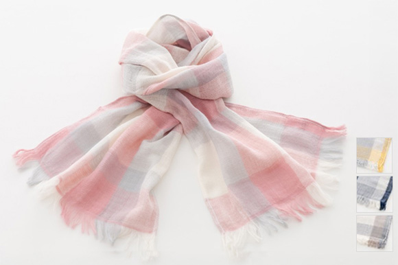 コットンチェックマフラー