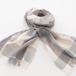 コットンチェックマフラー