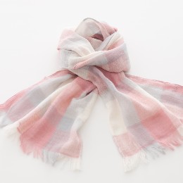 コットンチェックマフラー