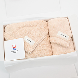 肌着のタオル MOFA（モフア）ギフトセット(ローズベージュ)(BT×1枚、ラージFT×1枚)