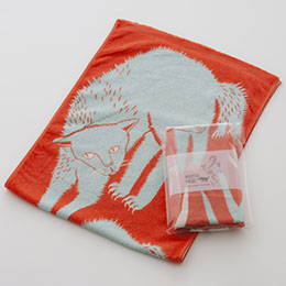 moritaMiW/タオル手ぬぐいコレクション　威嚇するネコ親子