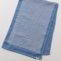 抜染手拭　青海波（フェイスタオル / ブルー）
