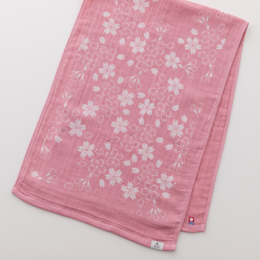 抜染手拭　桜（フェイスタオル / サーモンピンク）