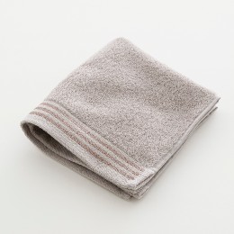 トリプルボーダー（タオルハンカチ / シルキーグレー）