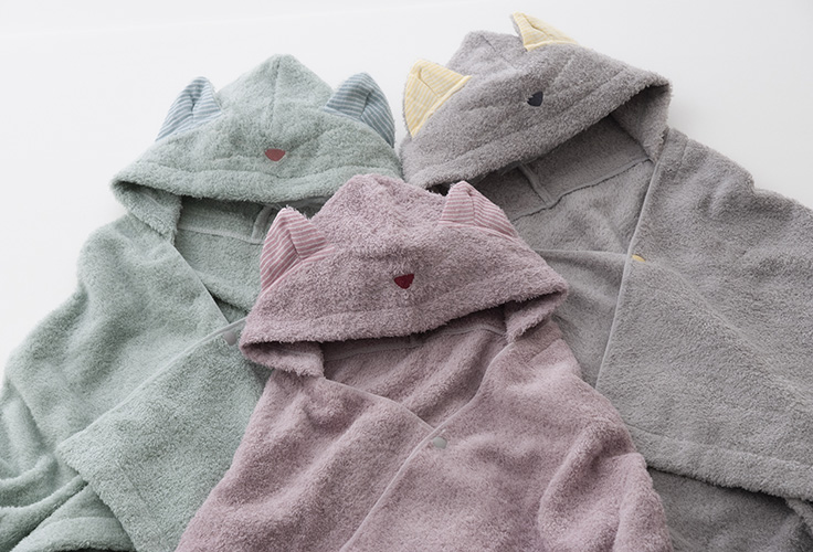 ネコさん　フード付きバスタオル